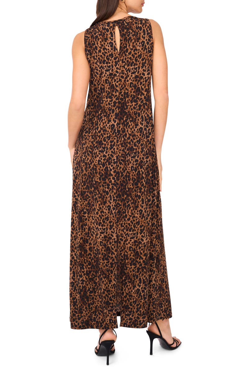 Vince Camuto Animal Print Knit Maxi Dress, Alternate, color, Camel