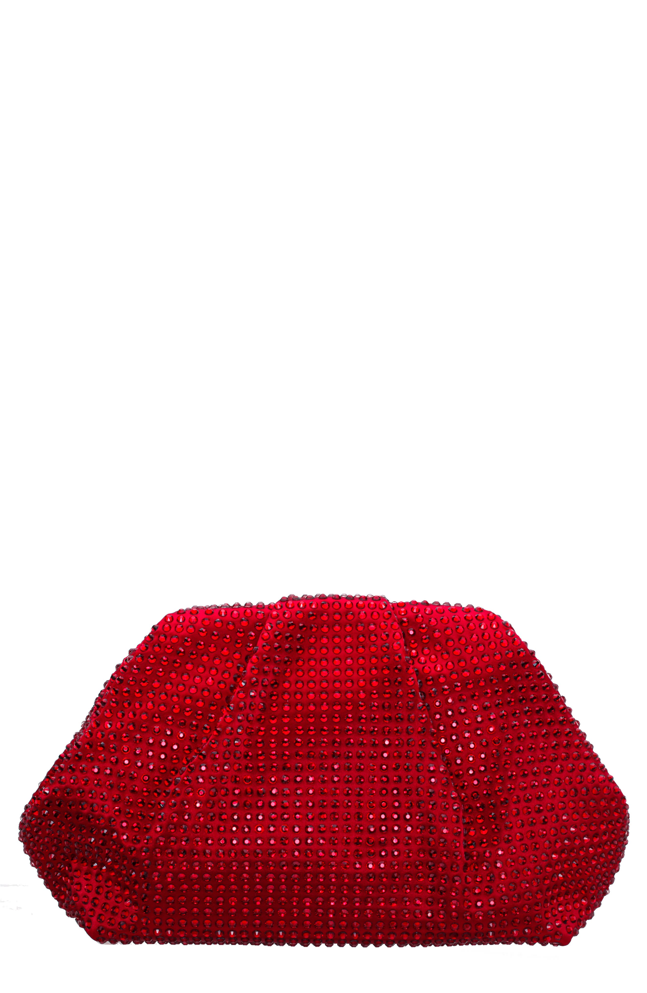 Nina Crystal Frame Satchel, Main, color, Siam Red