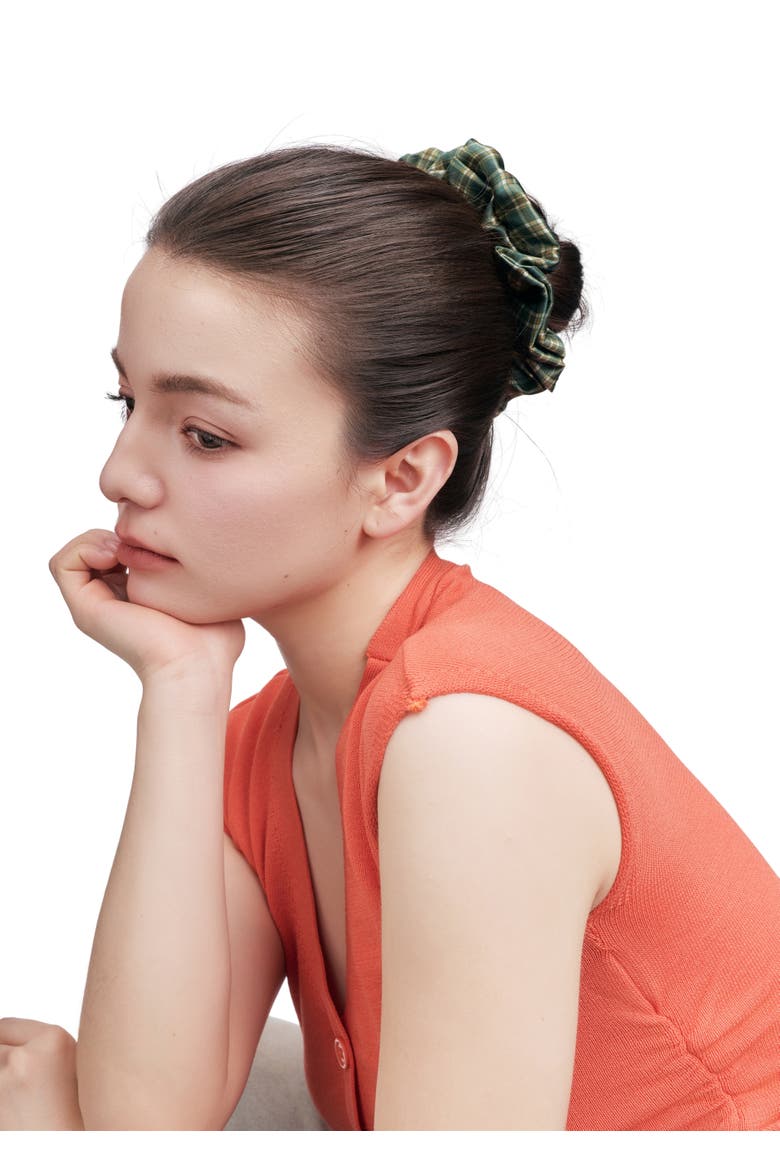 Grevelyn Silk Scrunchie, Alternate, color, Green
