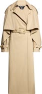 Balmain Belted Cotton Gabardine Trench Coat