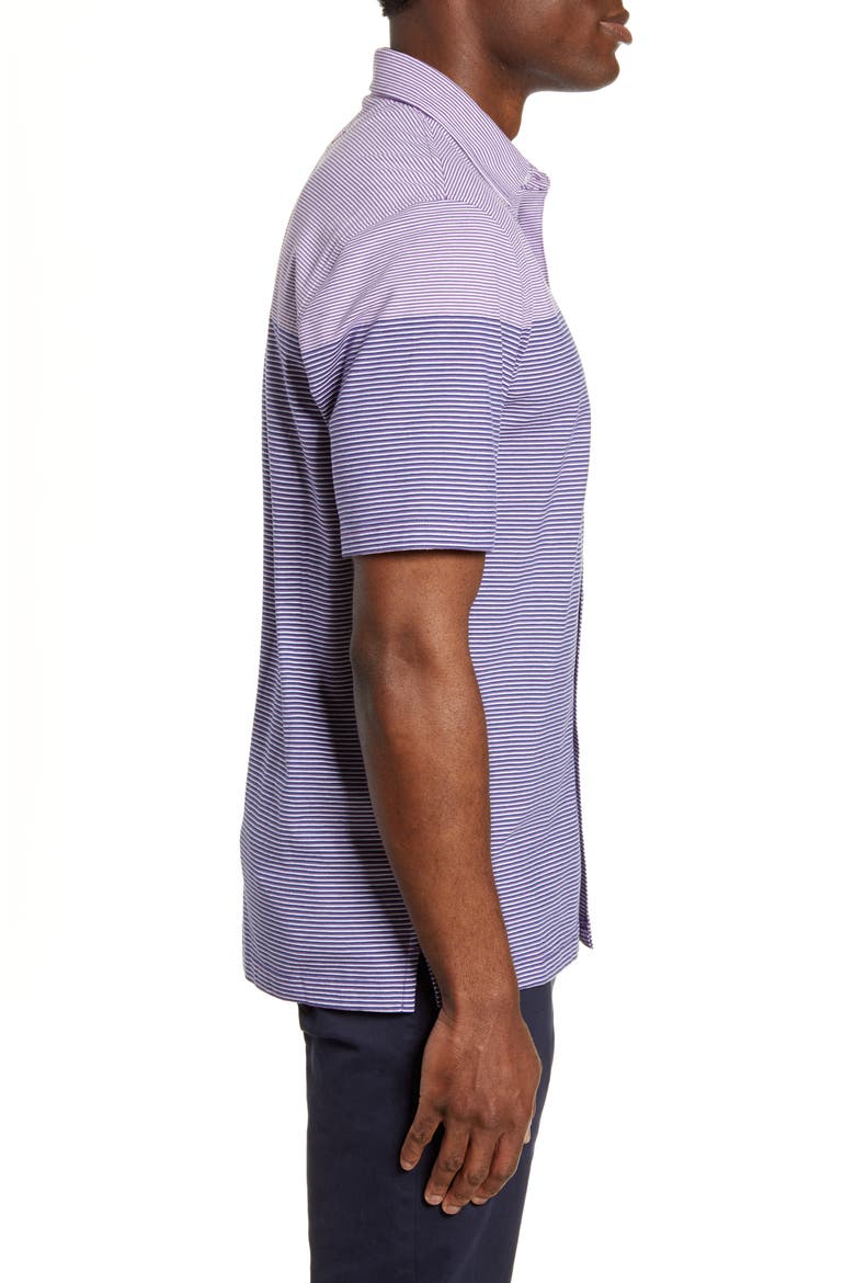 Classic Fit Stripe Short Sleeve Button-Up Sport Shirt, Alternate, color, MAJESTIC