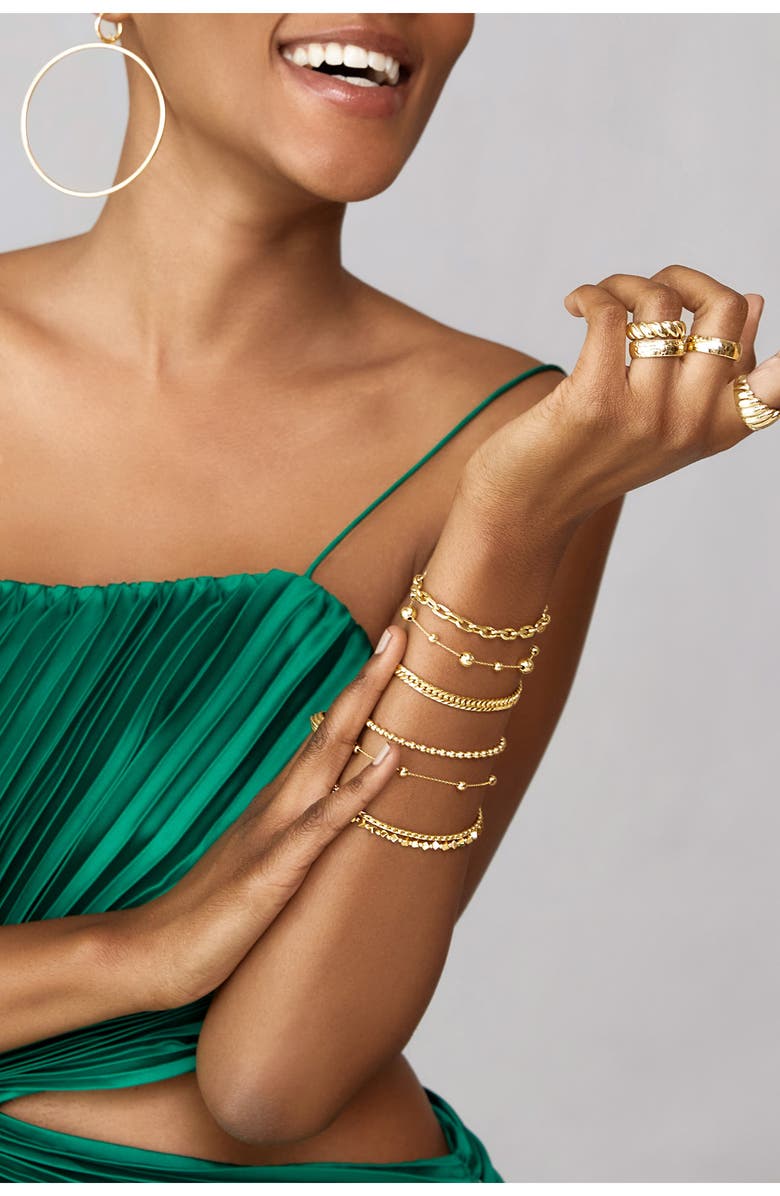 Bony Levy Mykonos 14K Gold Beaded Station Bracelet, Alternate, color,