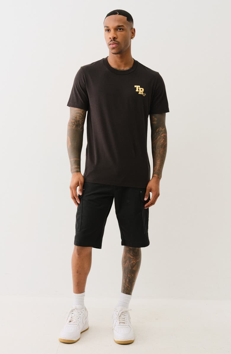 True Religion Logo Belt Cargo Shorts, Alternate, color,