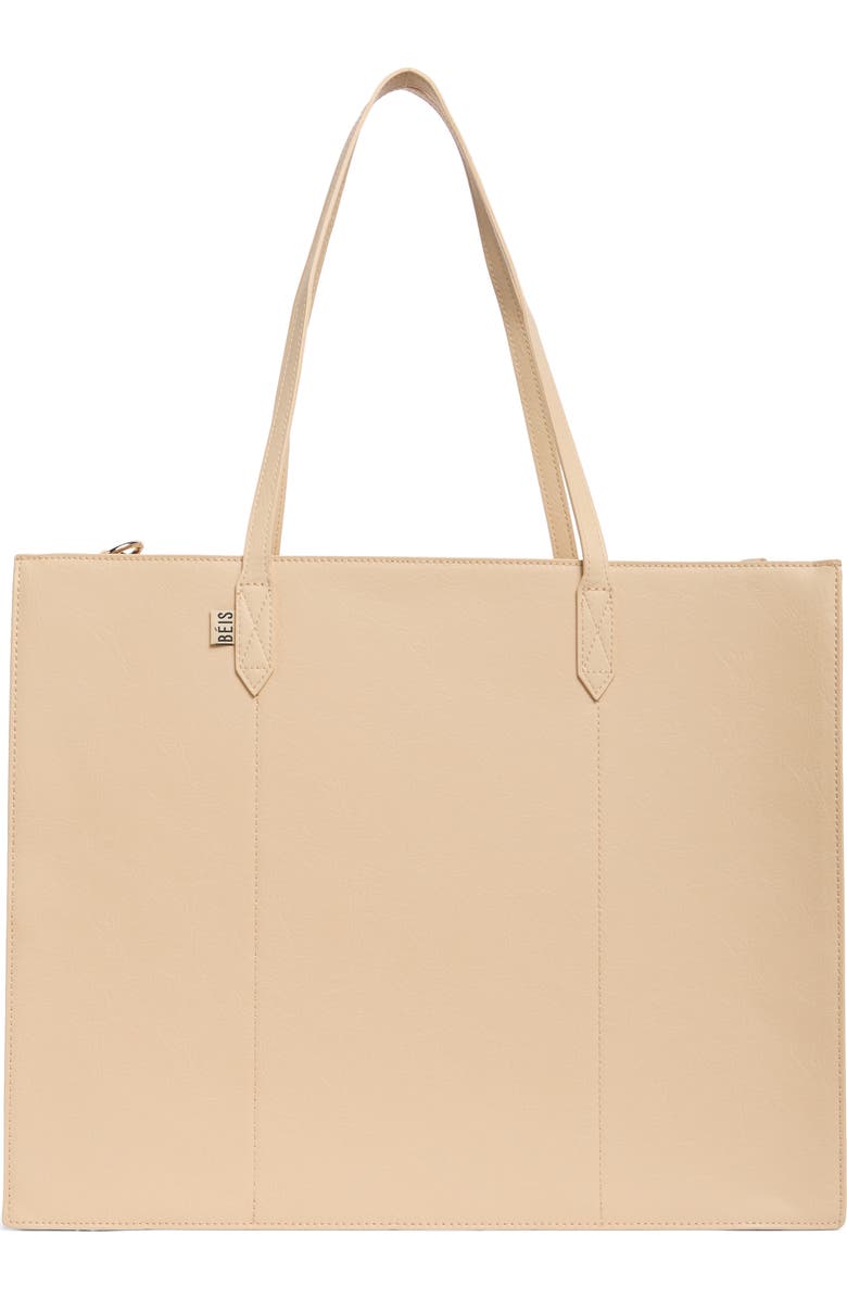 Béis Large Work Tote, Main, color, Beige