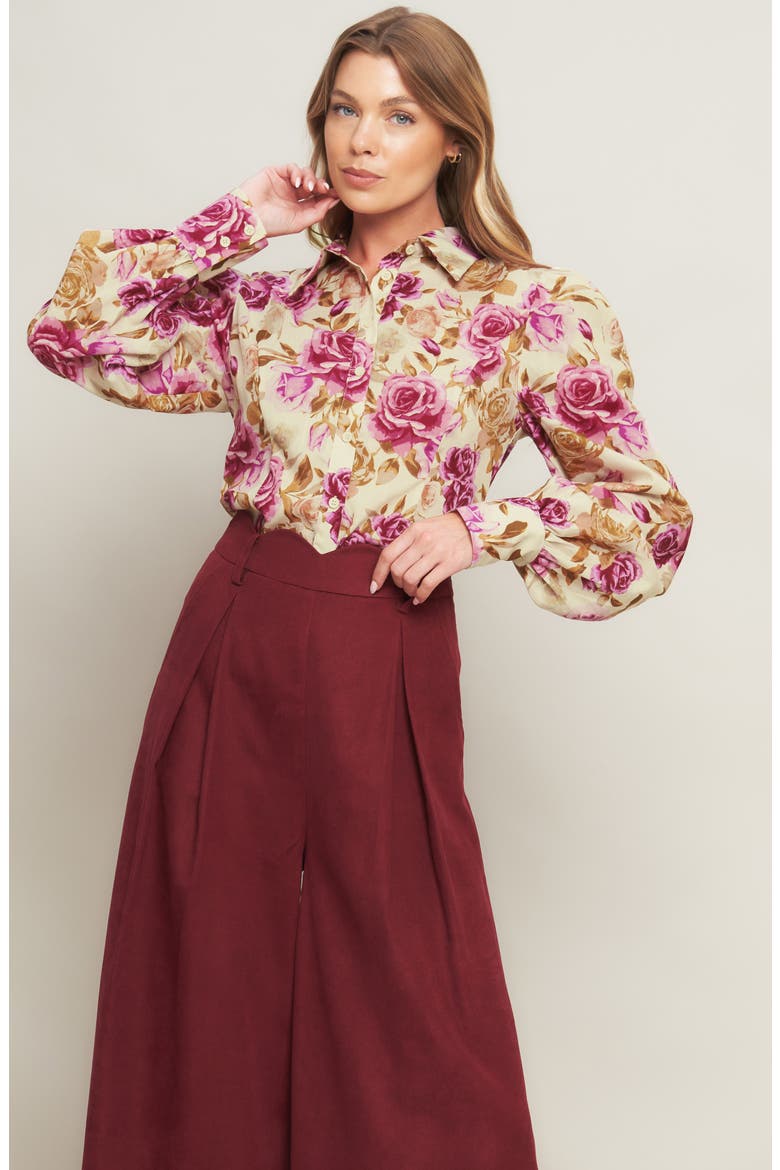 Button Front Long Sleeve Top, Alternate, color, IVORY