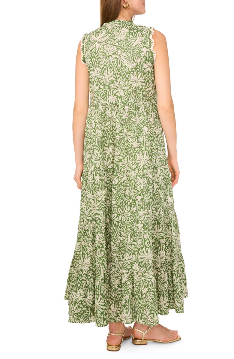 Vince Camuto Tie Neck Tiered Cotton Maxi Dress, Alternate, color, 