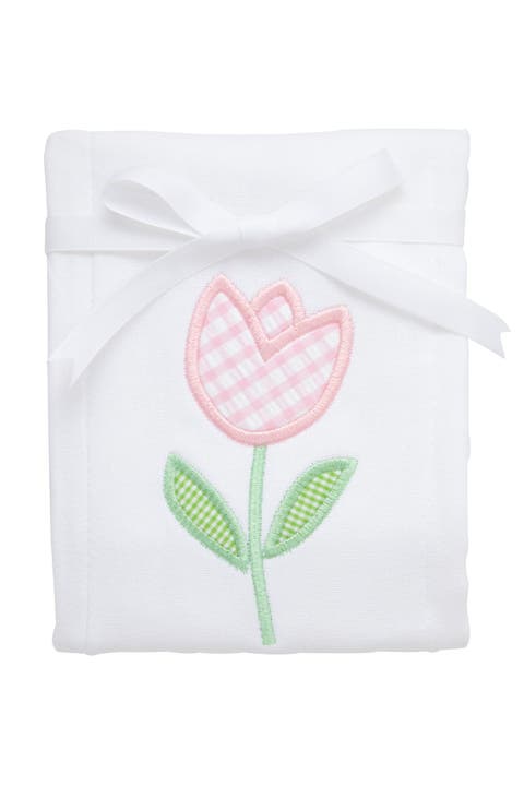 Pretty in Pink Applique Burp Cloth