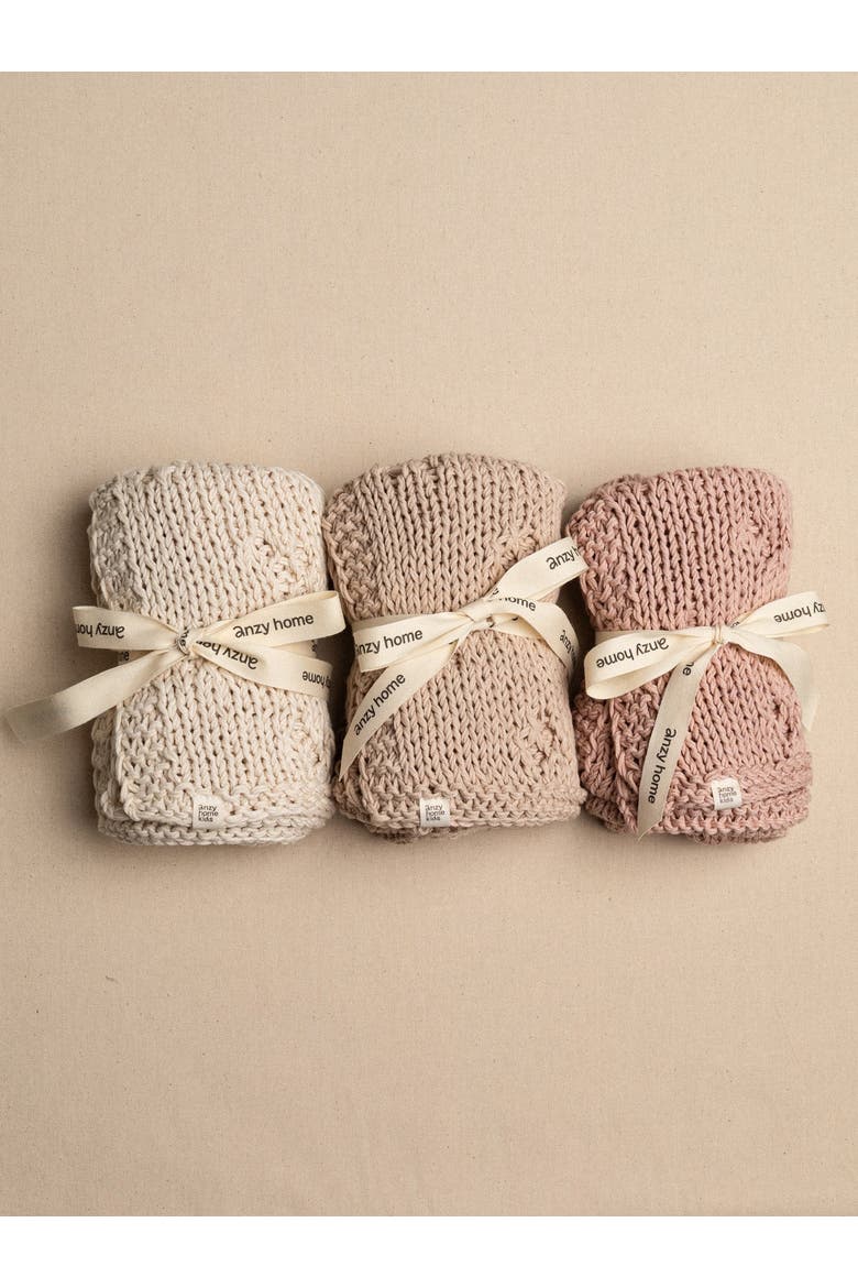 Baby Blanket Hand-Knitted Pointelle, Alternate, color, Sand