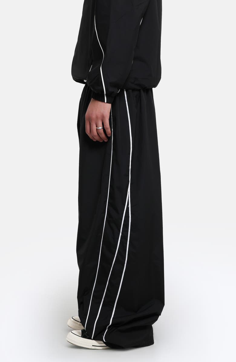 JADED LONDON Oversize Microfiber Ripstop Track Pants, Alternate, color, Black