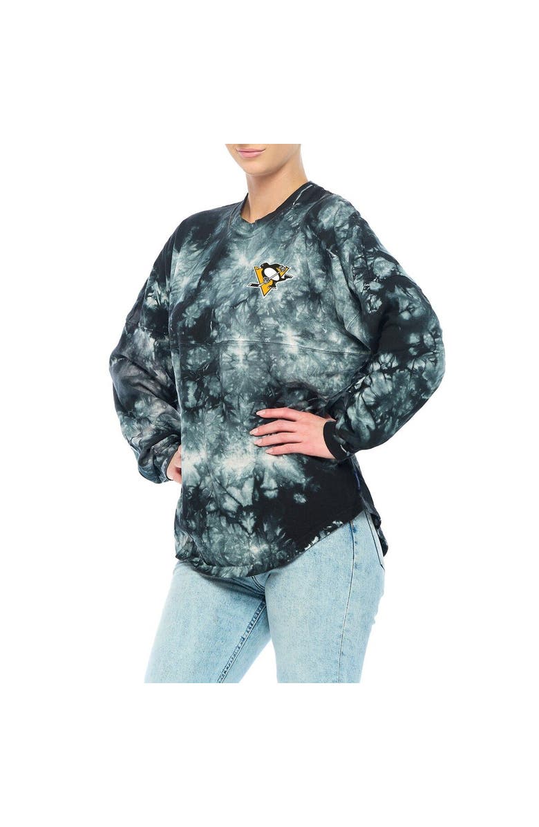 FANATICS Women's Fanatics Branded Black Pittsburgh Penguins Crystal-Dye Long Sleeve T-Shirt, Main, color, Black