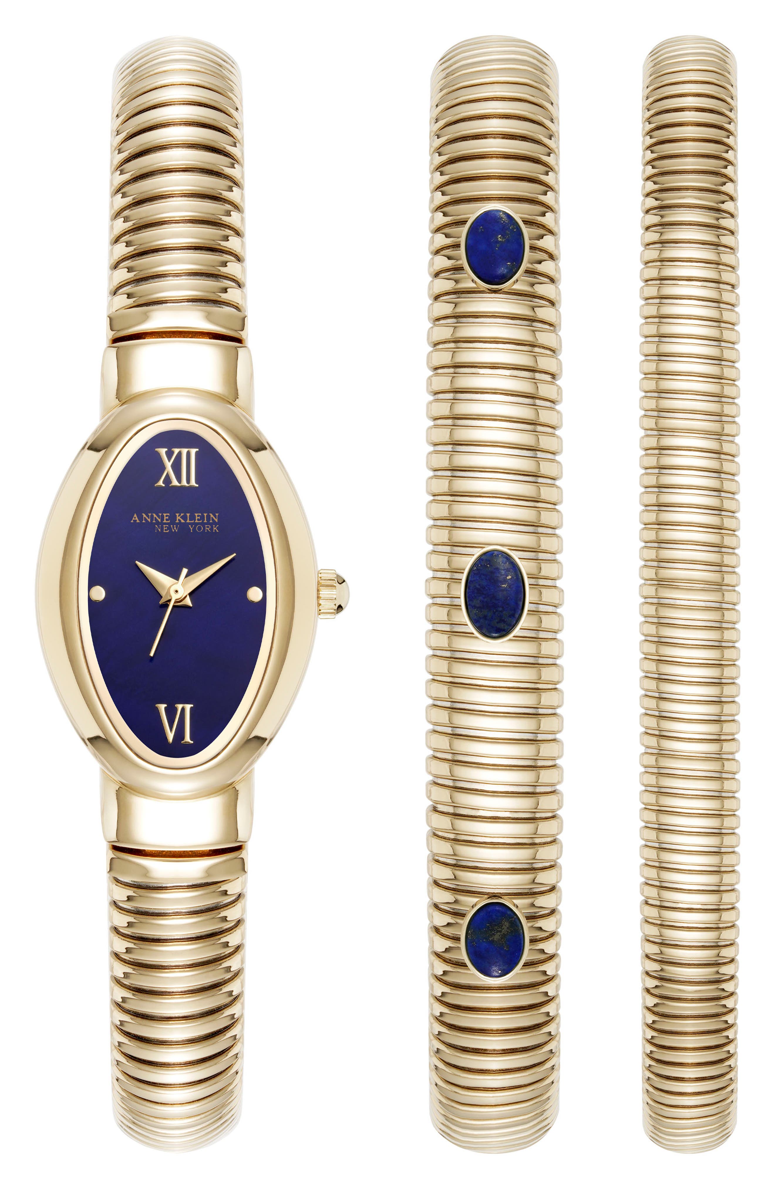 Anne Klein Set of 3 Oval Bracelet Watch & Bracelets