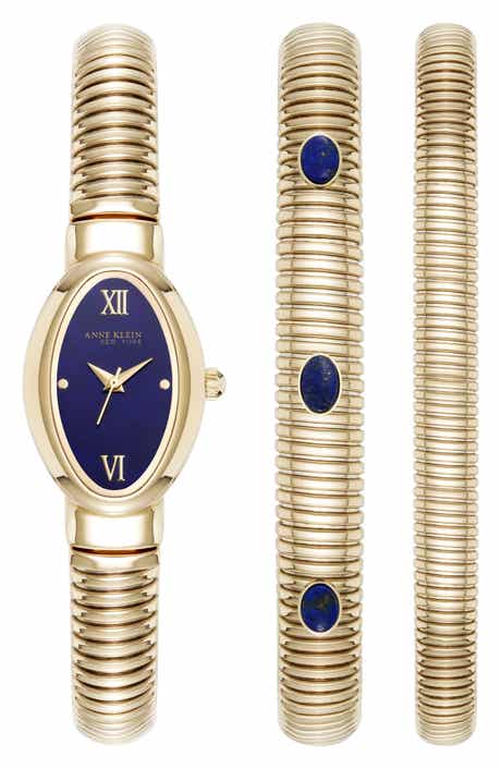 Anne Klein Set of 3 Oval Bracelet Watch & Bracelets