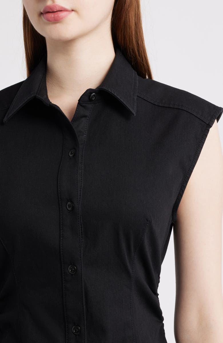 rag & bone Leah Airflex Midi Shirtdress, Alternate, color, Black