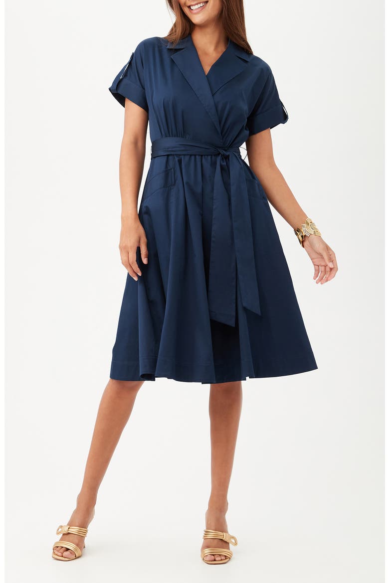 Commodore Fit and Flare Shirtdress, Main, color, INDIGO