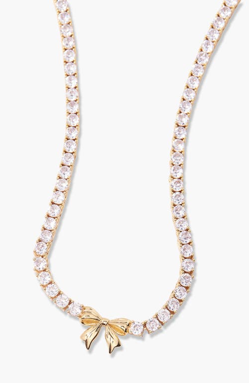 Brook & York Brook And York Coco Bow Tennis Necklace In Gold