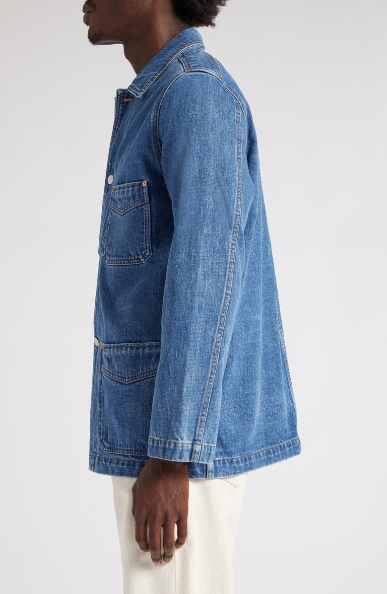 Drake's 5 Pocket Selvedge Denim Chore Jacket, Alternate, color, 