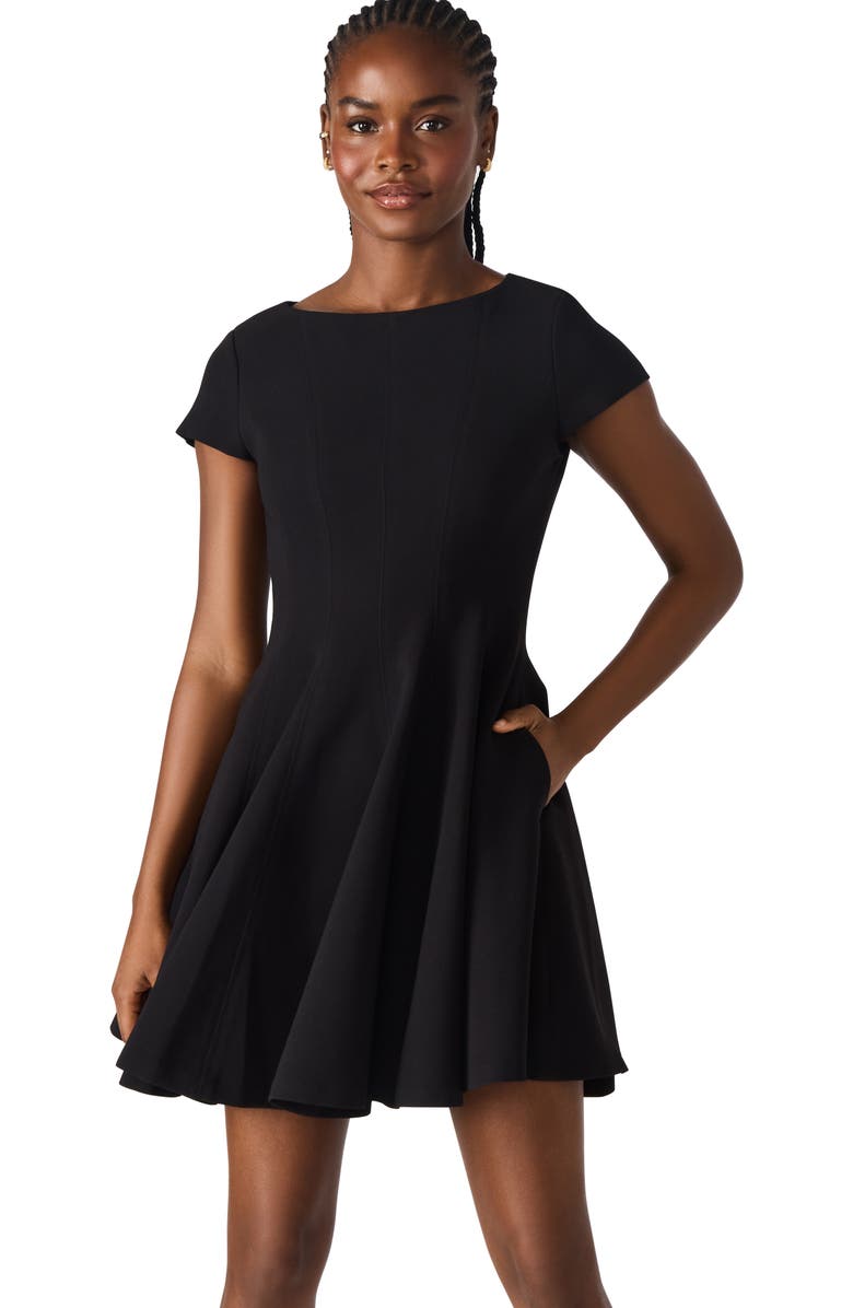 Steve Madden Nili Fit & Flare Minidress, Alternate, color, Black