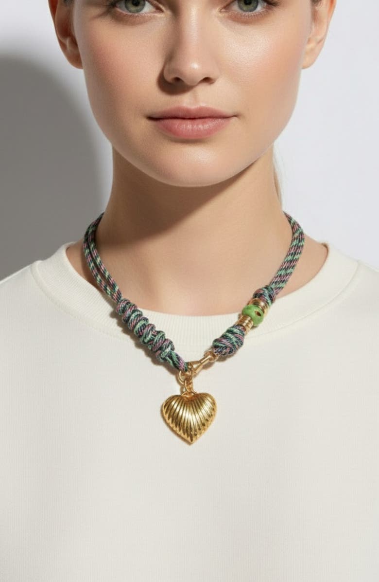 MacRae & Co. Throw Me a Line Corded Heart Pendant Necklace, Alternate, color,