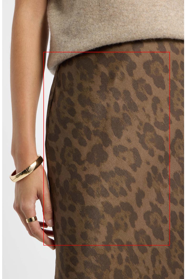 Bias Cut Satin Skirt, Alternate, color, BROWN CUB ANIMAL SPOT