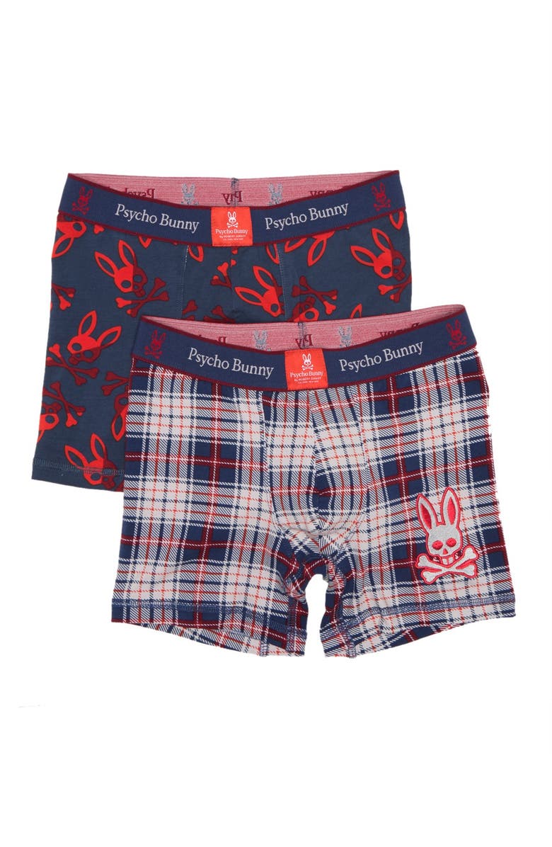 Psycho Bunny Boxed Gift Stretch Cotton Boxer Briefs - Pack of 2, Main, color, 