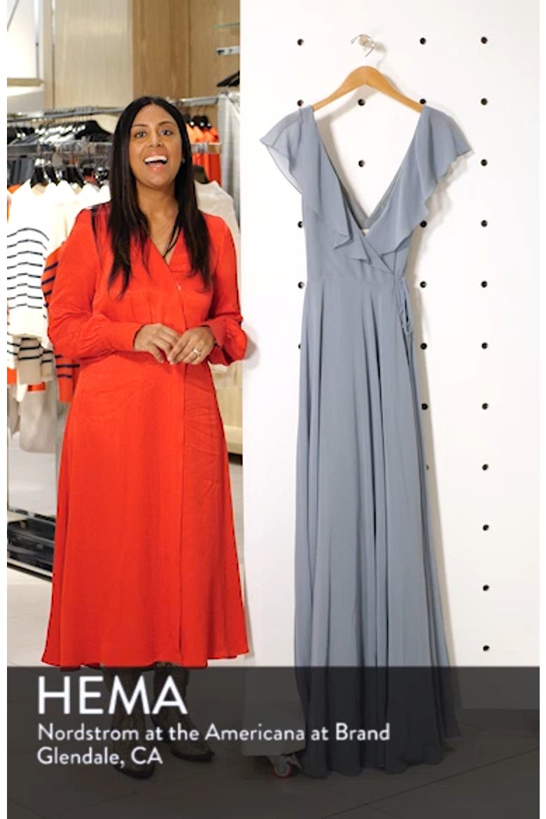 Faye Ruffle Wrap Chiffon Evening Dress video