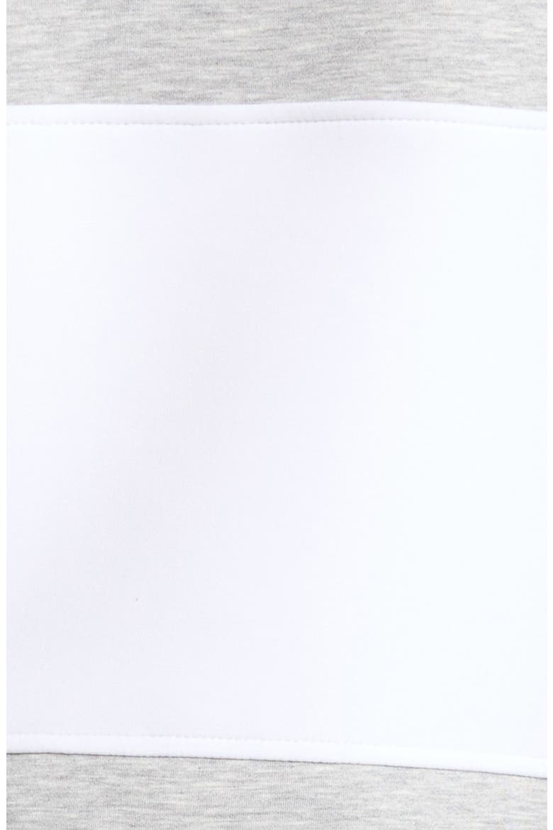 Dreamweave Colorblock Puff Sleeve Rugby Shirt, Alternate, color, HTR CONCRETE/ BRILLIANT WHITE