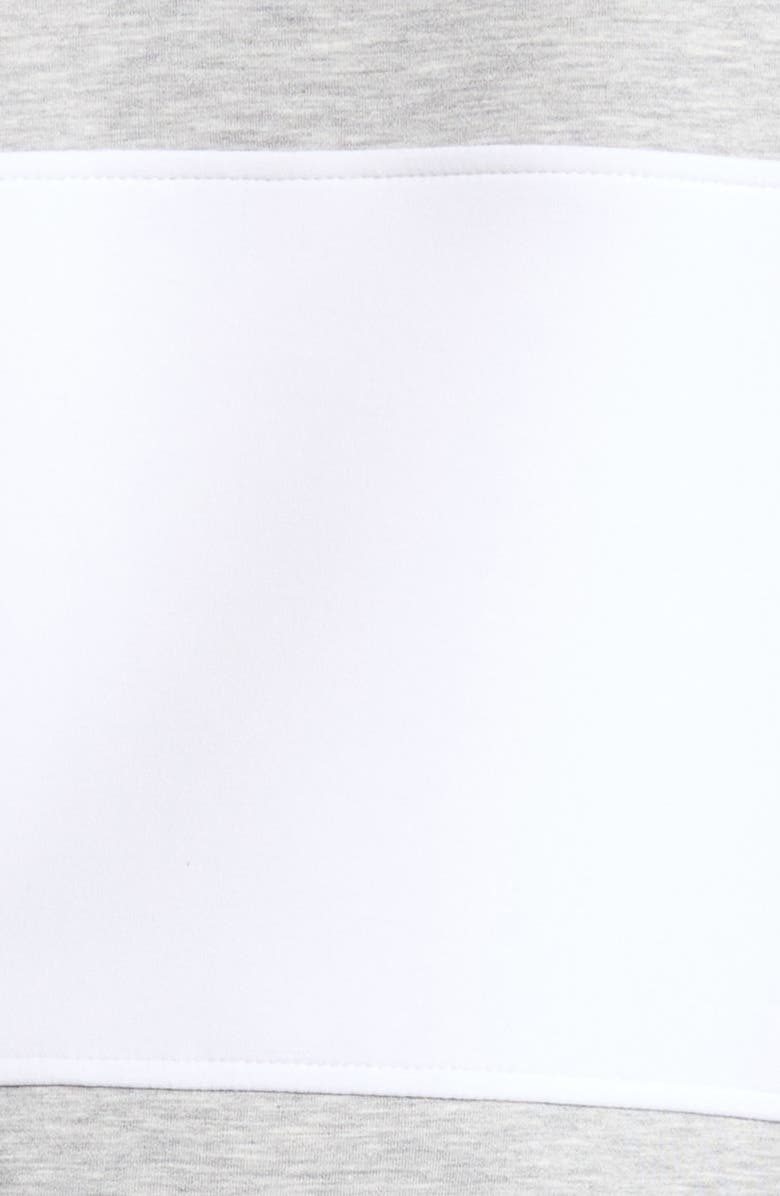 MPG Dreamweave Colorblock Puff Sleeve Rugby Shirt, Alternate, color, Htr Concrete/ Brilliant White