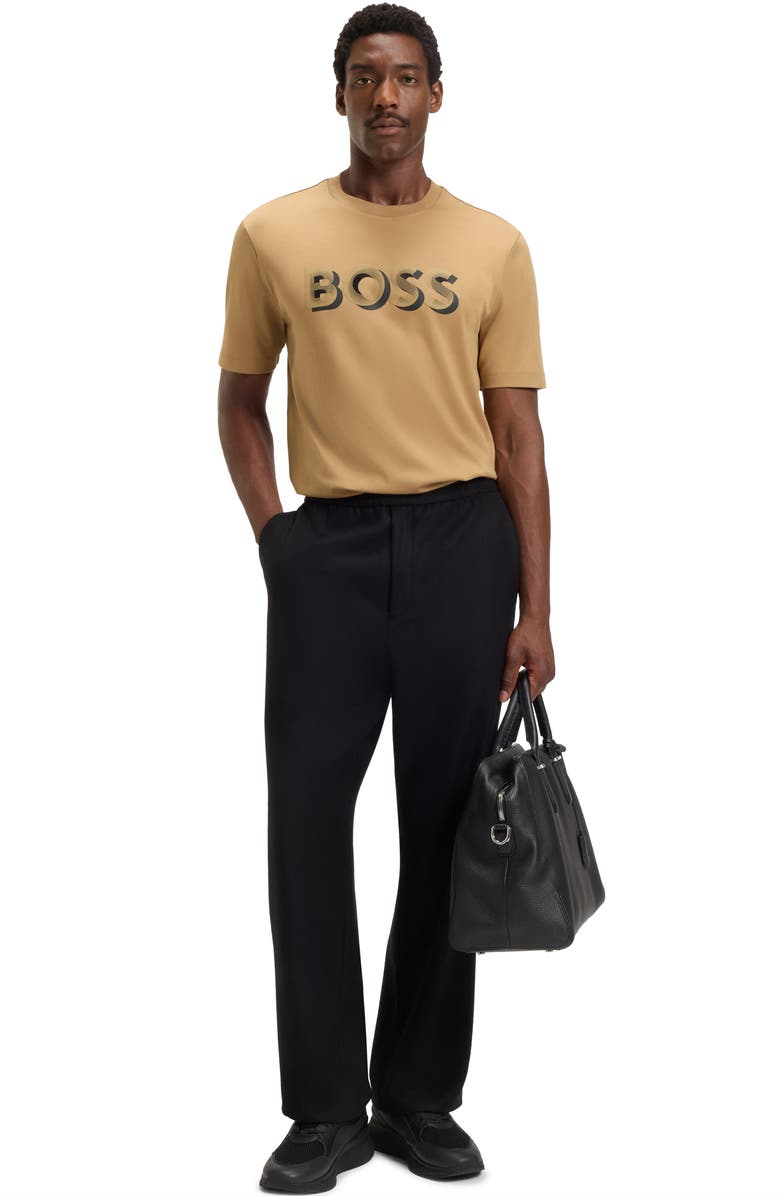 BOSS Thompson Cotton Logo Graphic T-Shirt, Alternate, color, Medium Beige