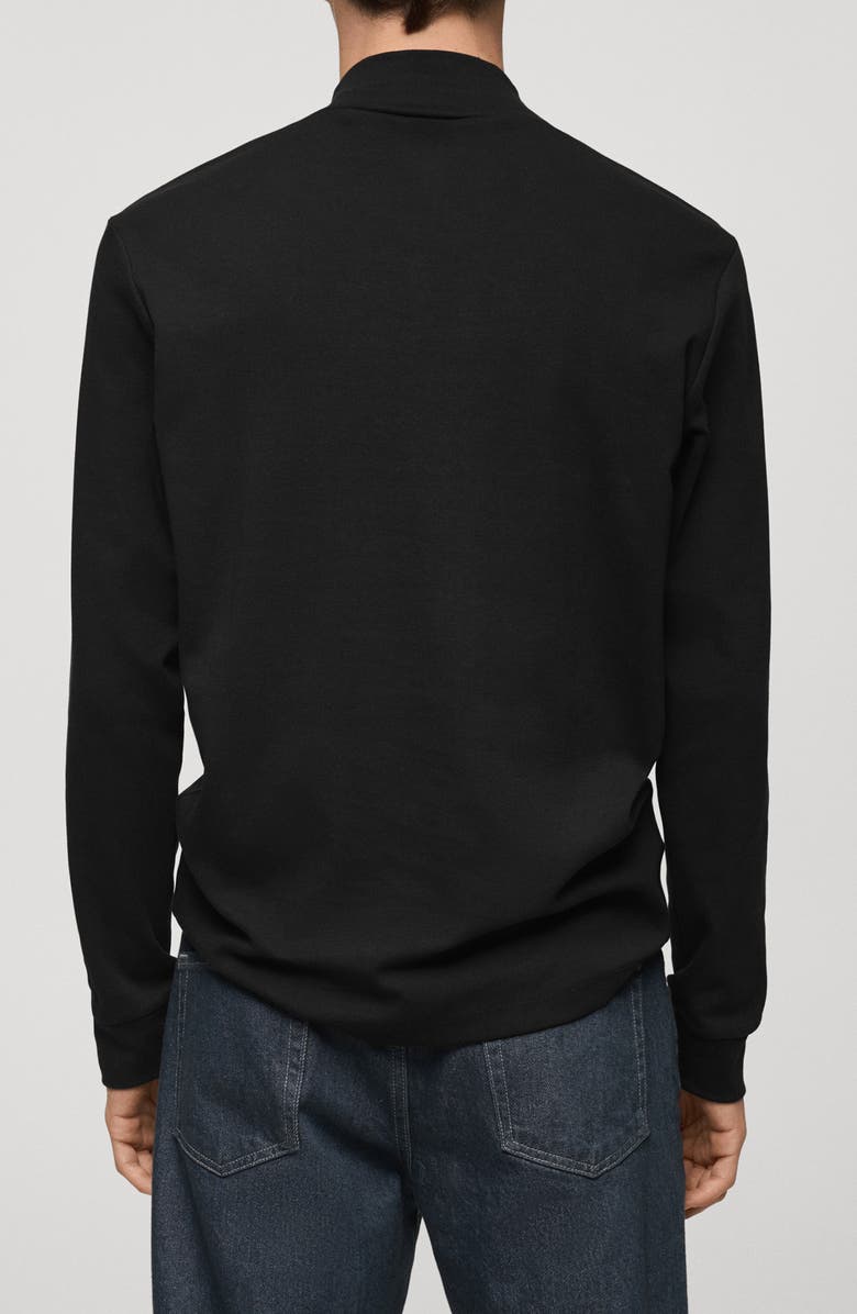 MANGO Long Sleeve Cotton Mock Neck T-Shirt, Alternate, color, 