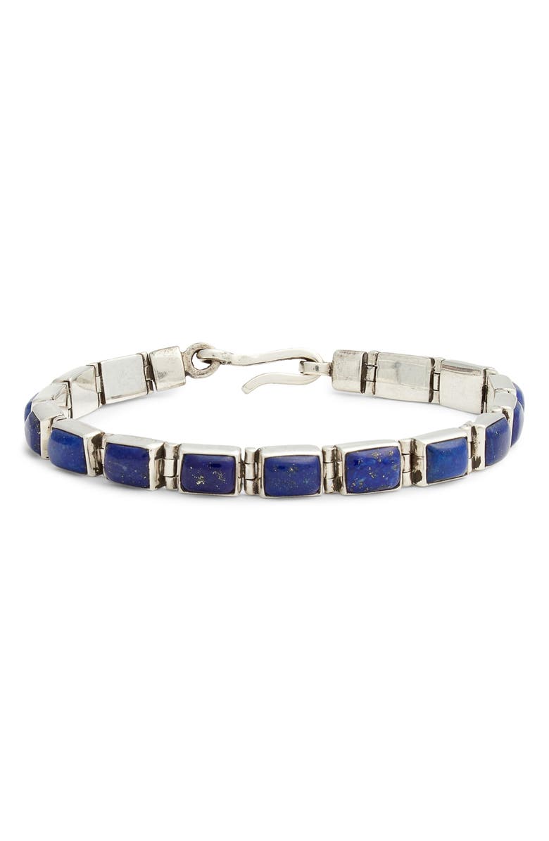 Caputo & Co. Men's Reversible Lapis Link Bracelet, Main, color, Lapis Lazuli