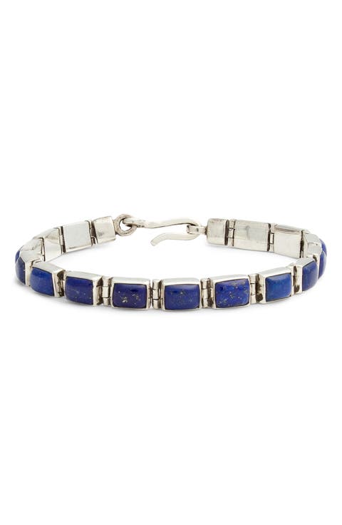 Men's Reversible Lapis Link Bracelet