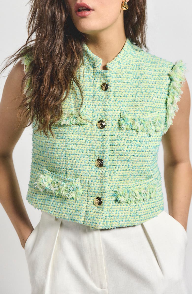 Derek Lam 10 Crosby Loa Cotton Blend Tweed Vest, Main, color,