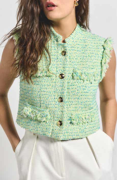 Derek Lam 10 Crosby Loa Cotton Blend Tweed Vest