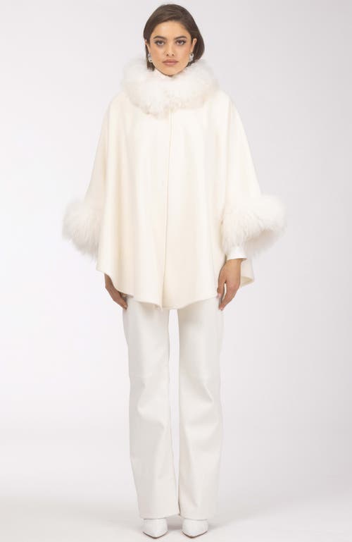 Gorski Select Wool Cape With Select Lamb Collar And Cuffs In White