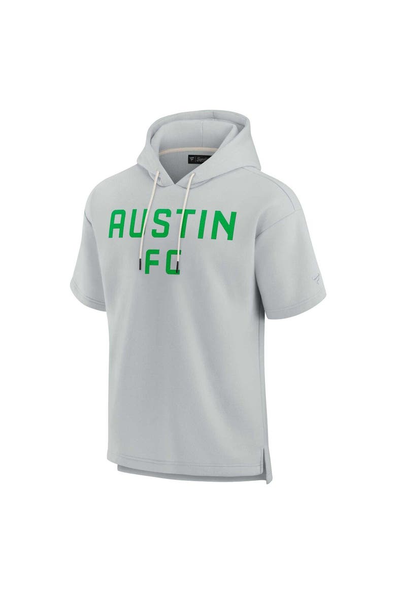 Unisex Fanatics Signature Gray Austin FC Elements Super Soft Fleece Short Sleeve Pullover Hoodie, Alternate, color, Gray