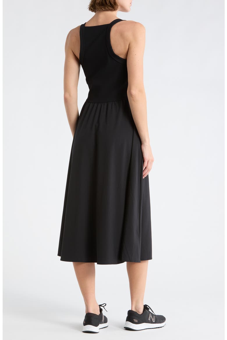 Rib Hybrid Midi Dress, Alternate, color, BLACK