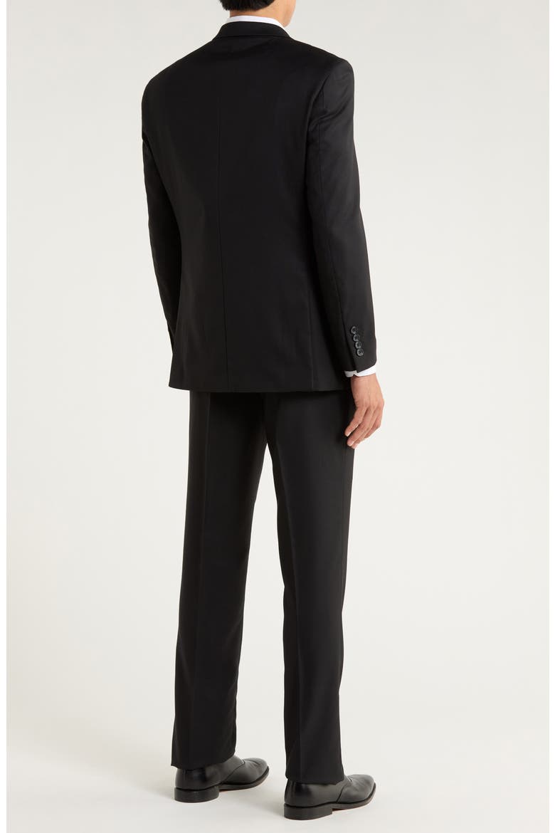 Black Mélange 3-Piece Suit, Alternate, color, BLACK