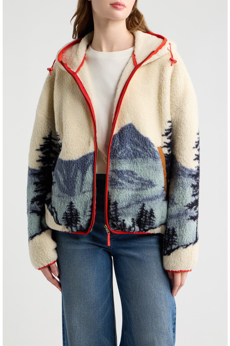Plush Horizon Full Zip Fleece Jacket, Main, color, SNOWCAP VIEW LANDSCAPE