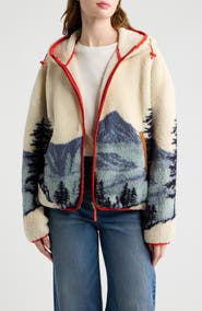 THE GREAT. Plush Horizon Full Zip Fleece Jacket