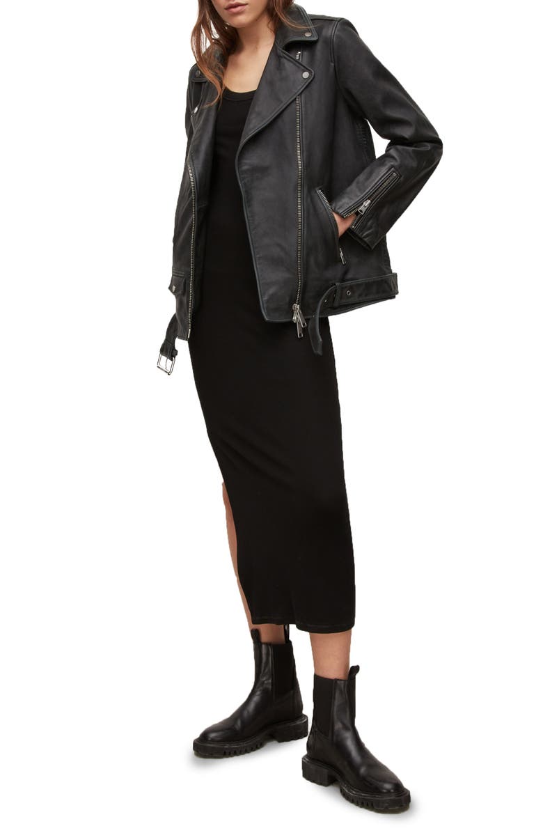 AllSaints Billie Leather Biker Jacket, Alternate, color, 