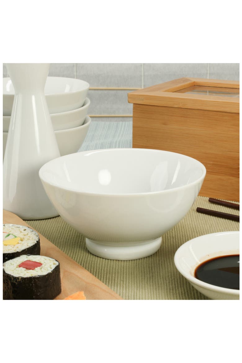 Set of 6 Rice Bowls, Alternate, color, WHITE