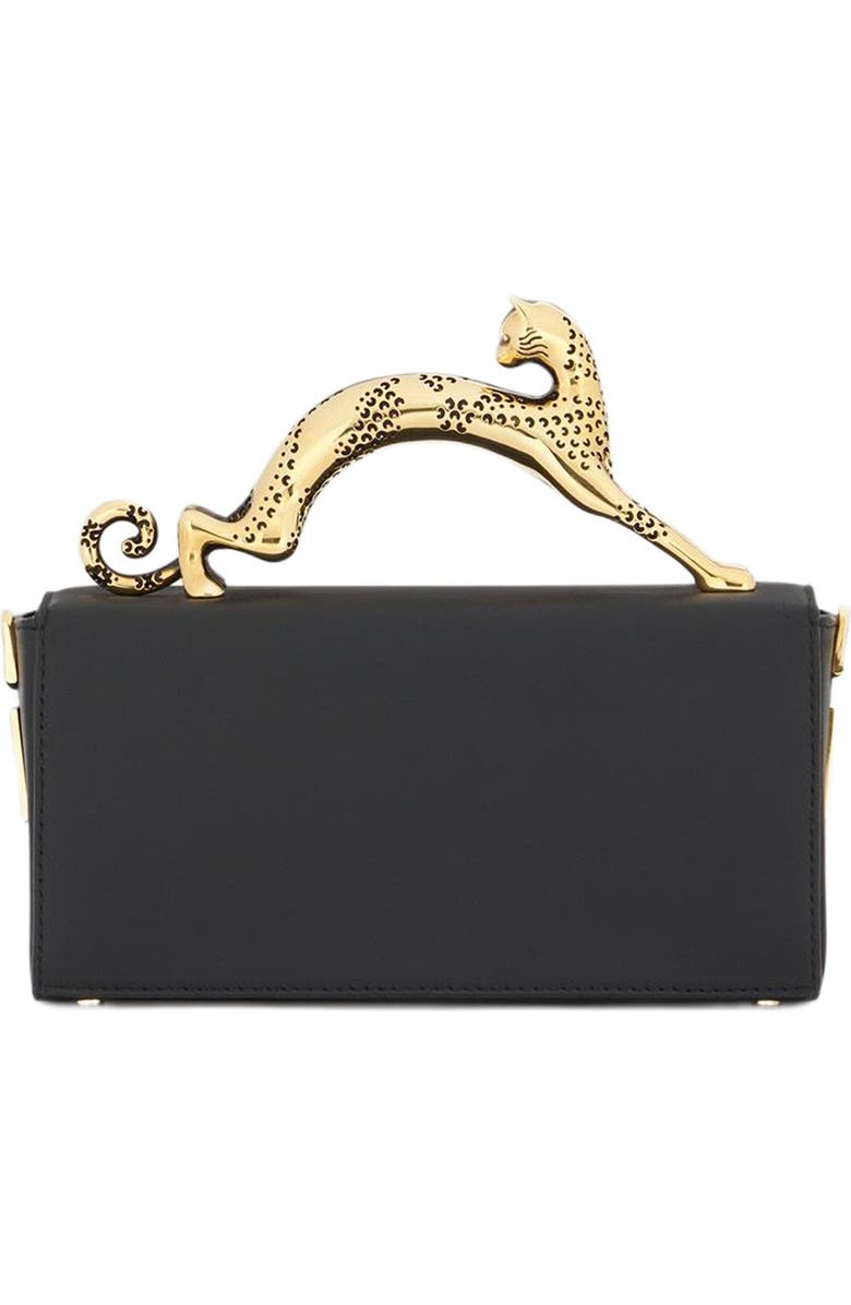 Lanvin Nano Pencil Cat Leather Bag, Alternate, color, Black