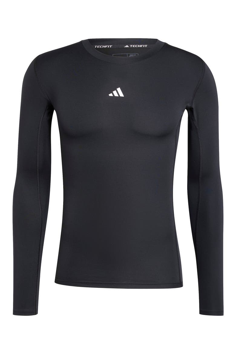 Techfit AEROREADY Long Sleeve Training T-Shirt, Alternate, color, BLACK