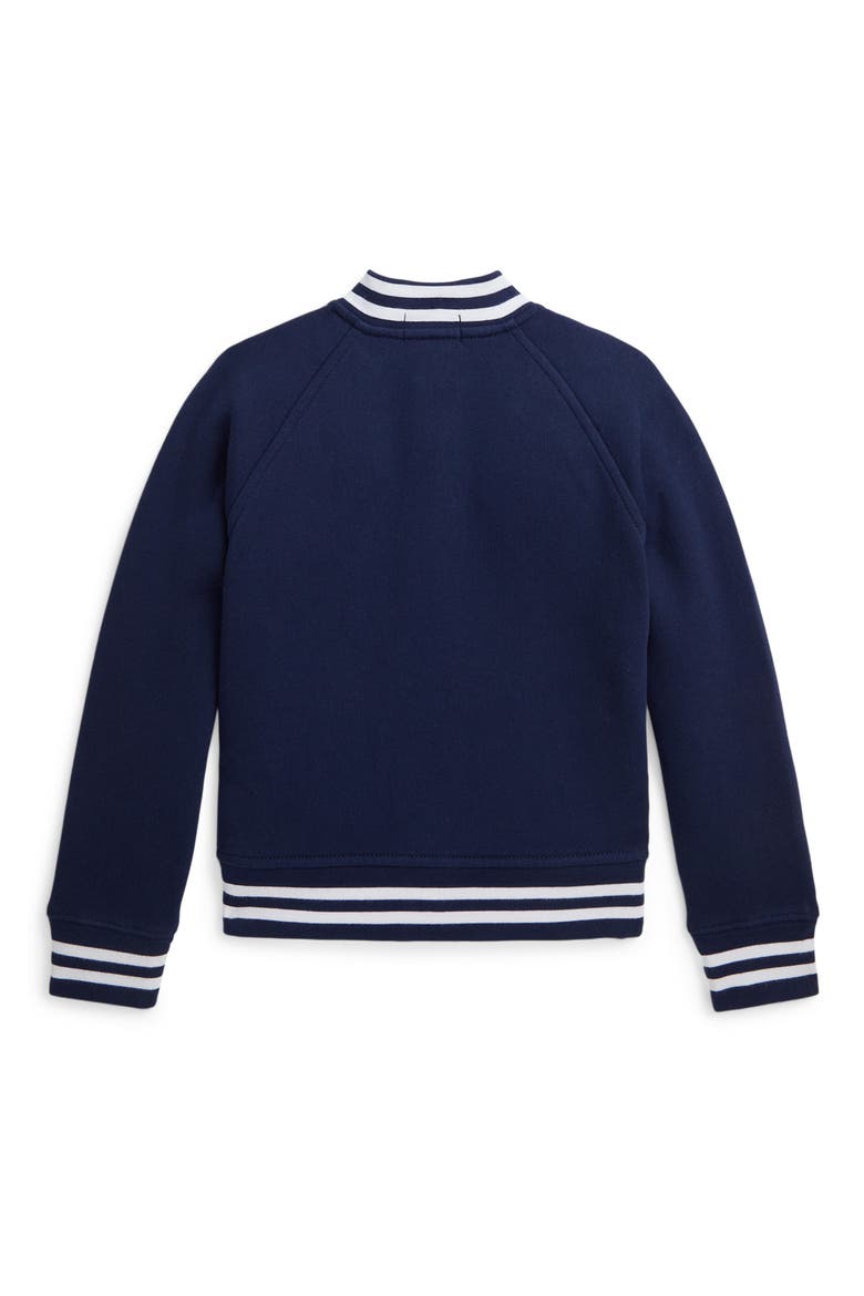 Kids' Fleece Snap-Up Jacket, Alternate, color, REFINED NAVY
