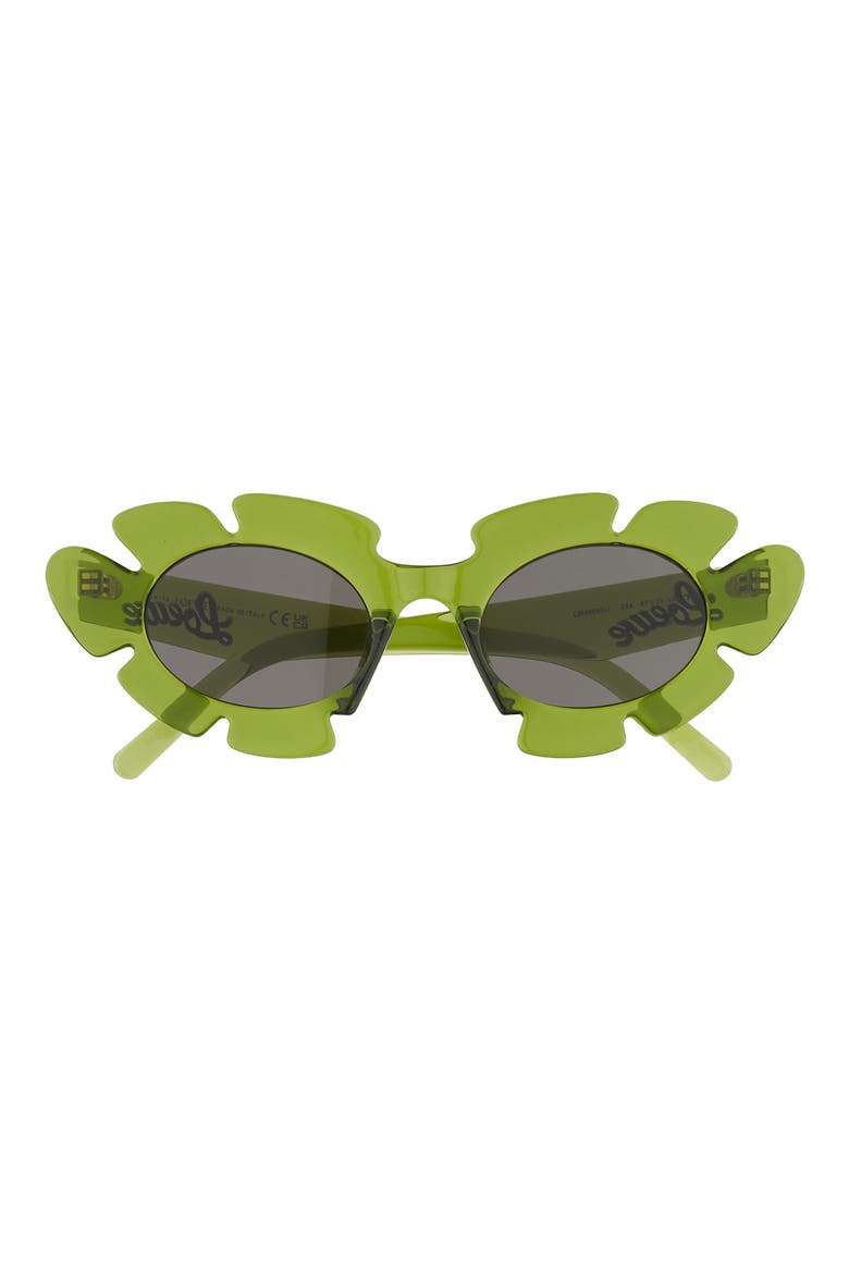 47mm Tinted Oval Sunglasses, Main, color, SHINY LIGHT GREEN / SMOKE
