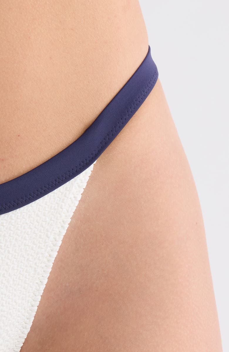 PacSun Thea Scrunch Bikini Bottoms, Alternate, color, Gardenia W Navy