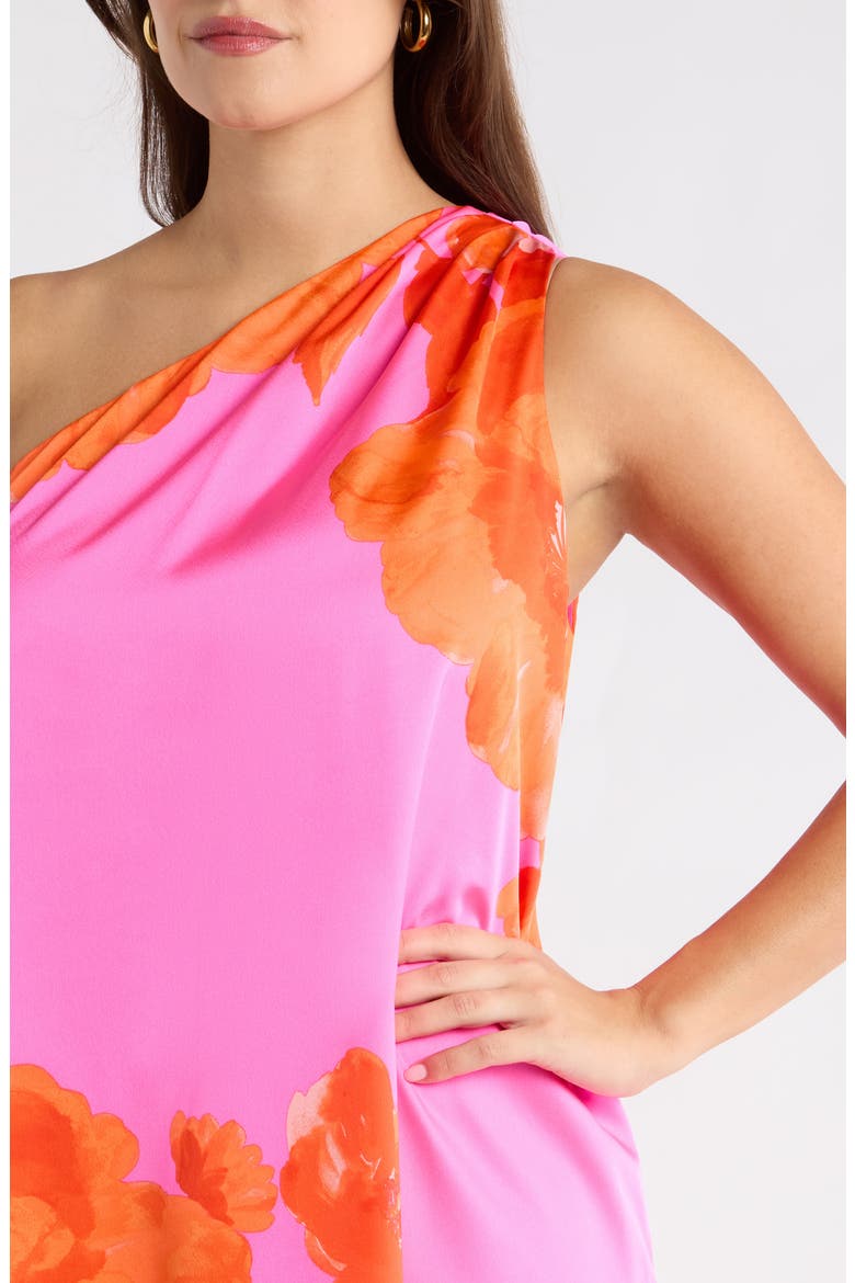 Glena Floral One Shoulder Maxi Dress, Alternate, color, PINK-ORANGE-MULTI