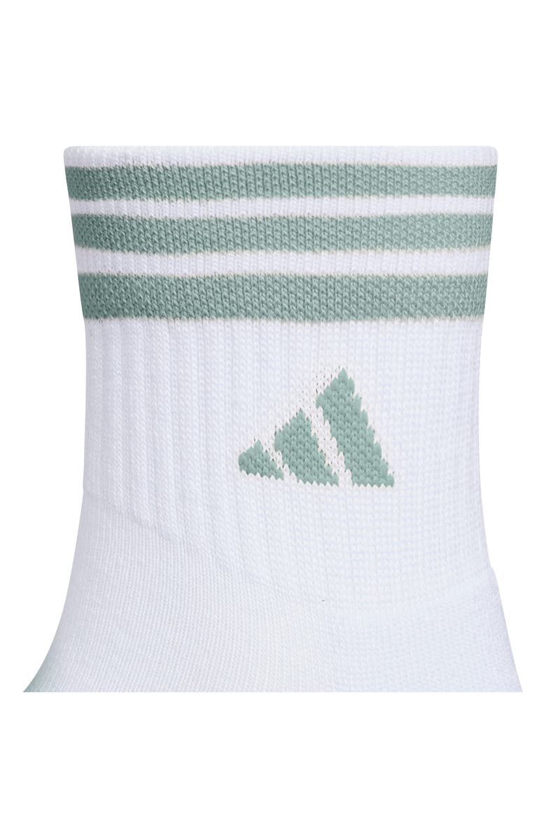 adidas 3-Stripe 4.0 3-Pack High Quarter Socks, Alternate, color, Light Green