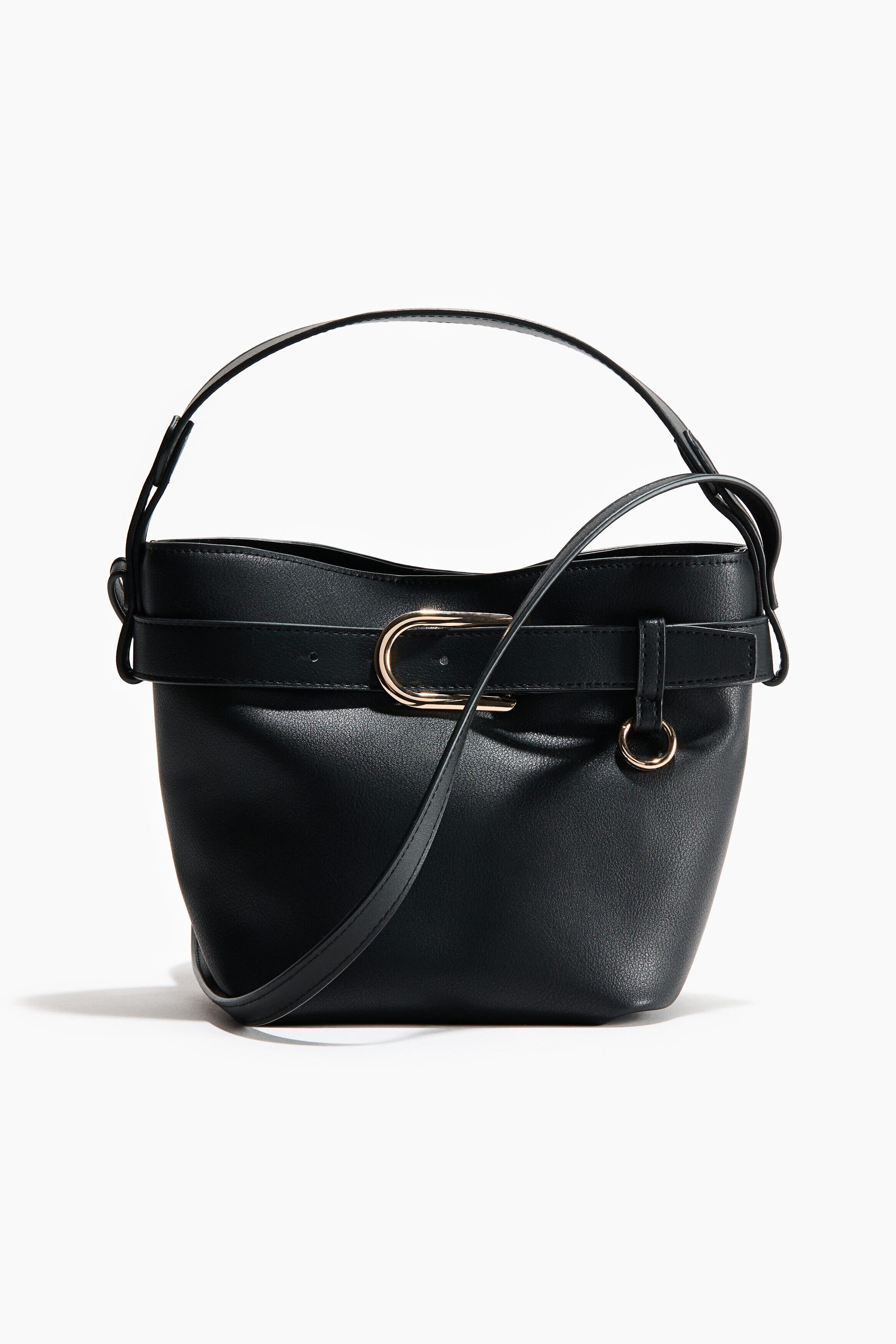 H&M Crossbody Bucket Bag, Main, color, Black