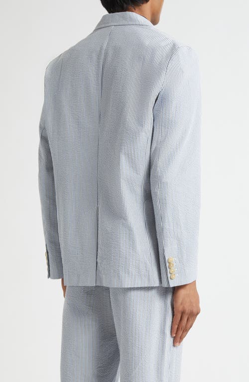 Noah Seersucker Sack Sport Coat In Silver